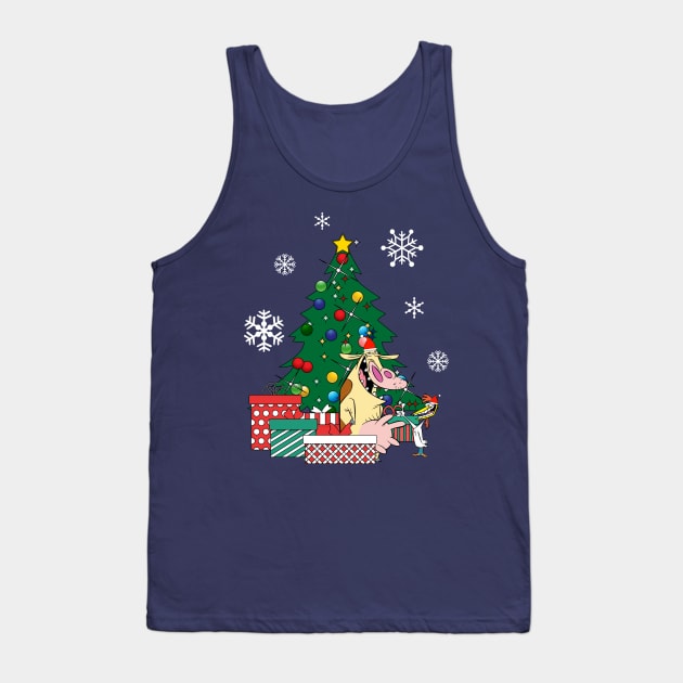 Cow And Chicken Around The Christmas Tree Tank Top by Nova5